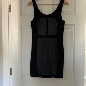 Rebecca Minkoff black dress with leather details, size 6